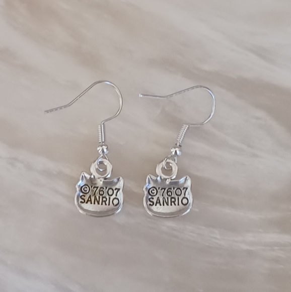Dainty Silver Sanrio Hello Kitty Handmade Earrings - Picture 2 of 3